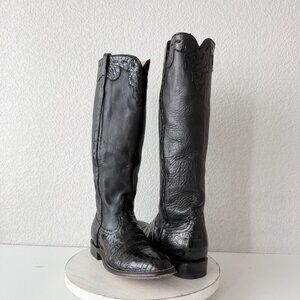Rod Patrick Womens Cowboy Boots Black Caiman Leather Size Left 9.5B Right 10B